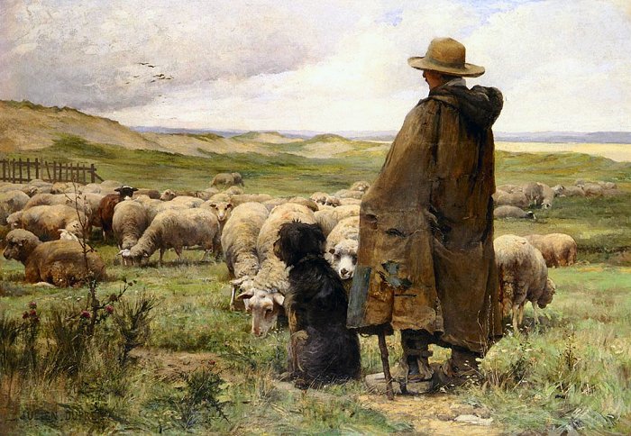 The Shepherd by Julien Dupre (1851-1910)